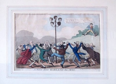 William Davidson (Framed/055) : May Day Garland for 1820 cartoon showing head of William Davidson