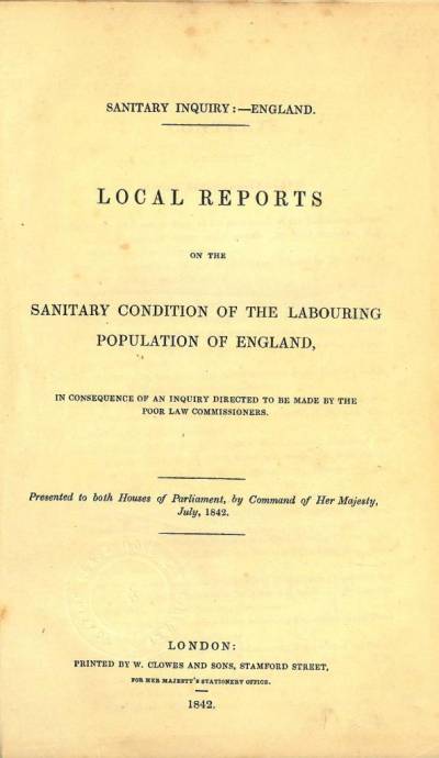 Title page of Local reports on the sanitary condition of the labouring population of England