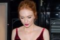 Eleanor Tomlinson takes velvet overground in this jewel-coloured jumpsuit. 