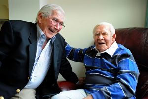 Brothers in arms: Ron and Lou Richards at the old people's home in 2009.