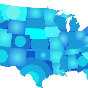 Little Known STATES Blue America Map