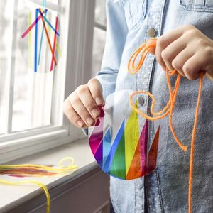 Sun Catcher Craft with Yarn and Laminate