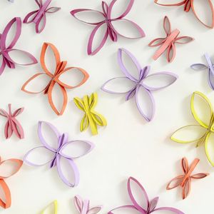 Cute Cardboard Tube Crafts Butterflies on Wall