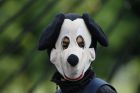 An anti-government protester wears a mask during a national sit-in against President Nicolas Maduro, in Caracas, ...