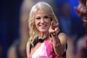 Kellyanne Conway speaking at the 2017 Conservative Political Action Conference (CPAC) in National Harbor, Maryland