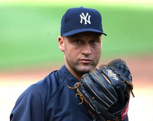 Derek Jeter #2 of the New York Yankees during batting practice before the start of the Yankees game against the Baltimore Orioles at Oriole Park at Camden Yards on May 15, 2012 in Baltimore, Maryland.