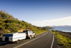 Gippsland, caravan on road