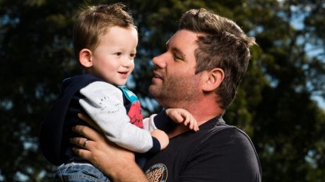 Brendon Cowie with his son, Ryan, whose mother died when he was five months old.