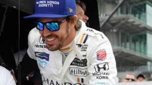 On a steep learning curve: Fernando Alonso.