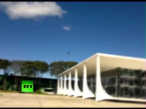 Video: Mirage 2000 fighter jet flyover destroys glass building in Brazil