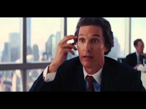 Wolf of Wall St: coked-out Wild Man broker Matthew McConaughey plying DiCaprio w/ advice & Martinis