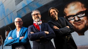 Top chefs (from left) Heston Blumenthal, Massimo Bottura and Ben Shewry in Melbourne.