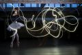 Dancer Sharni Spencer captured in long exposure to simulate the effect of the Google Tilt Brush, which creates 3D ...