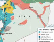 Recent map of Syria showing where IS are 