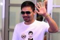Down for the count: Manny Pacquiao arrived in Brisbane on Monday, as the count down to his clash with Australian Jeff ...
