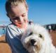 The RSPCA Million Paws walk on Sunday morning at Rond Terrace. Ava Polgase-Bulley, 8, of Forrest with her dog Snowy.