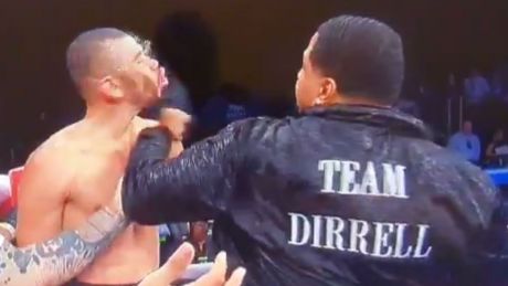 Out of nowhere: Andre Dirrell's trainer took matters into his own hands after his boxer's opponent was disqualified for ...