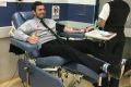 Luke Halcro donated blood for the first time this month.