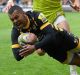 Just a stinger: Kurtley Beale scored the opening try for Wasps before leaving the game early in the second half through ...