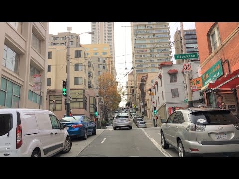 Driving Downtown - Hills Of San Francisco - San Francisco California USA