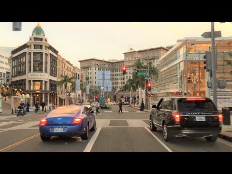 Driving Downtown - Rodeo Drive - Beverly Hills California USA