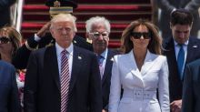 Donald and Melania Trump during an official welcoming ceremony on arrival at Ben Gurion International Airport near Tel ...