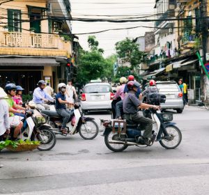 Vietnam's capital, Hanoi, is home to 2.4 motorbikes per household.