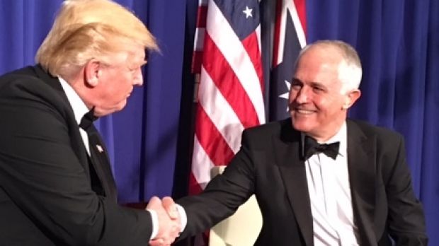 Donald Trump and Malcolm Turnbull on Friday.