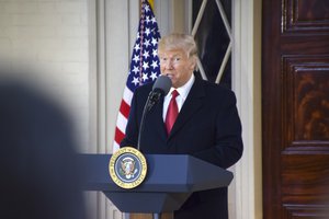 File - President Donald Trump speaks to an audience at the Hermitage, home of former president Andrew Jackson, 3 March, 2017.