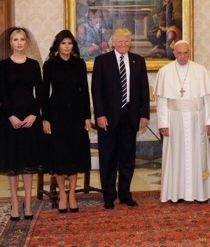 (From left) Ivanka and Melania Trump with President Donald Trump and Pope Francis. They adhered to the Vatican's strict ...