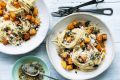 Spaghetti with pumpkin, thyme and brown butter.