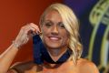 Erin Phillips with the inaugural AFLW best and fairest medal.