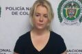 Colombian police released this photo of Cassandra Sainsbury with the drugs she is alleged to have smuggled.