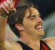 Joe Daniher celebrates a goal.