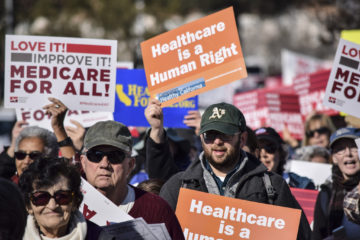 Protestors demand Medicare for all in Bakersfield, California. Photo by ufcw770 on Flickr.