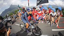 MEGEVE, FRANCE - JULY 21: Nairo Quintana of Colombia and Movistar Team in action during stage eighteen of the 2016 Le ...