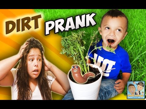 ANTHONY EATS MUD?! DIRTY MUDDY PRANK! BOY RUINS MOMS NEW PLANT! | DINGLE HOPPERZ