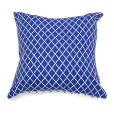  - Florence Broadhurst - Antique Lattice Cobalt Cushion - Seat Cushions
