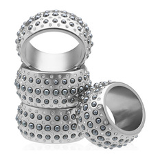  - L'objet - Perlee Platinum Napkin Ring Set 4pce - Napkin Rings