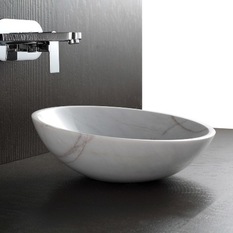  - Apollo - Polished White Stone Basin Sink - Bathroom Basins