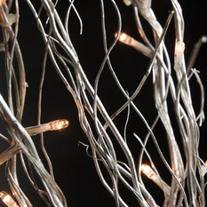  - Silver Natural Curly Willow 20 in. Branches w/ 25 Warm White LED lights (10 bran - Holiday Lighting