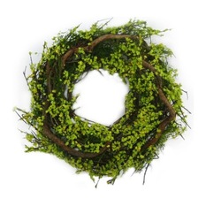  - Spring Rattan Wreath Small Green (30cmD) - Wreaths and Garlands