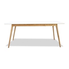 Drawer - Table scandinave bois et laque Medium 160cm Skoll Couleur Blanc - Table à manger