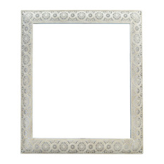  - Moroccan Ant White Square Mirror, 61cm - Wall Mirrors