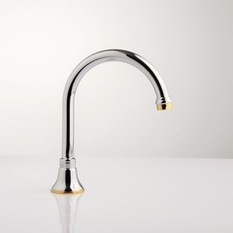  - Faucet Strommen, Cascade Sink Outlet Hob in Chrome and Gold - Utility Sink Taps