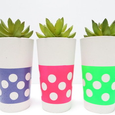  - Concrete Homewares - Neon Lotsa Dots Planter - Indoor Pots and Planters