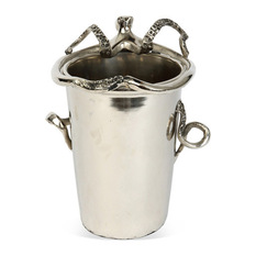 Culinary Concepts London - Culinary Concepts Aluminum and Nickel Plated Ice Bucket With Octopus Motif - Ice Buckets and Tools