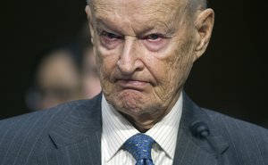 Zbigniew Brzezinski, counselor and trustee, Center For Strategic And International Studies, testifies on Capitol Hill in Washington, Wednesday, Jan. 21, 2015, before the Senate Armed Services Committee's hearing to examine global challenges and US national security strategy.