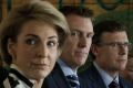 Employment Minister Michaelia Cash, Social Services Minister Christian Porter and Human Services Minister Alan Tudge at ...