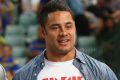 Hayne greets fans at Pirtek Stadium before the round one match in March between the Eels and Broncos.